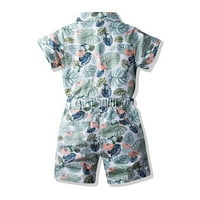 Fattazi Boys Tropical Print Majica Plaža Hlače Dječja odjeća Seaside Putovanja Dječji set