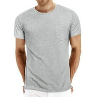 Hinvhai Clearence na smanjenim muškim majicama plus size Solid Boja kratkih rukava T-majice Pocket-Majice