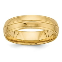 14k žuto zlato udobnost Fit jedinstveni vjenčani prsten veličine 8
