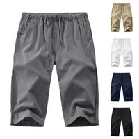 Muškarci ljetne elastične struke Dužine duljine Hlače Casual Baggy Capri pantalone