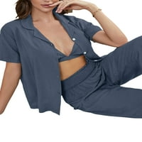Biekopu ženski set pidžama, klasični majica s kratkim rukavima + hlače + noćna odjeća Bralette