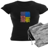 Cafepress - ukrajinska američka zastava Ukrajina USA korijenje pidžama - ženske tamne pidžame