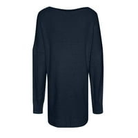 Ženski džemper modni čvrsti boja dugi labavi dugi rukav džemper džemper