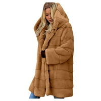 Zimski kaputi za žene Ženske moći FAUX-FUR 'Gilet s dugim rukavima kaput toplije jaknu kaput