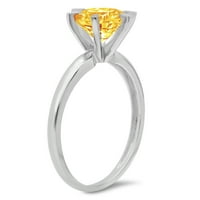 CT sjajan okrugli rez prozirni simulirani dijamant 18k bijeli zlatni pasijans prsten sz 7.25