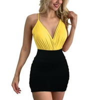 Ženska mini haljina seksi zabave Ljeto V izrez špagete remen Slim Fit kratki haljina bez rukava Club