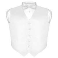 Muški haljina prsluk i bowtie bijela tkanina luka za rezanje horizontalne pruge SZ 3xl