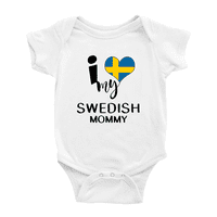 Srce moja švedska mama Švedska voli zastava dječje bodi