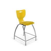 Mooreco hijerarhijska stolica - stolica sa 4 noge - žuta - bez ruku - hromirana baza -