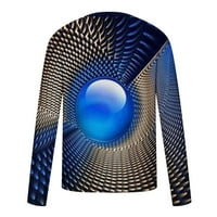 Muške majice Casual Fashion 3D tiskani dugi rukav Crew Crt Majice Fall Tops muške teretane