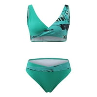 Puntoco Women za kupaći kostimu, tiskanje bikini podloge za kupaće kostim za cipele Set Green 4