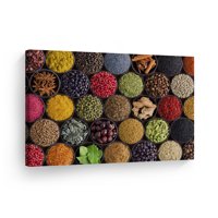 Osmjeh Art Dizajn Šareni začini i bilje u zdjelima Kuhinjski platno Zidno umjetnosti Ispis Restoran