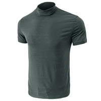 Odeerbi Turtleneck Majice kratkih rukava za muškarce Ležerne prilike modne bluze s visokim ovratnikom