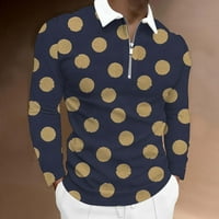 Floleo Clearence Muškarci Ležerne prilike moda Polu patentni zatvarač Digitalni tisak Bluza s dugim