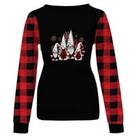 Cleance Women Fals Fashion Majica Crew Crt Crt Dugi rukav Raglan Graphic Print casual pulover vrhovi