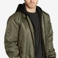 Muška jakna od najlonske s kapuljačom zelene veličine x-velika