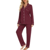 Ballsfhk ženske pidžame setovi dugih rukava za spavanje rublja za spavanje noćne odjeće meke setove