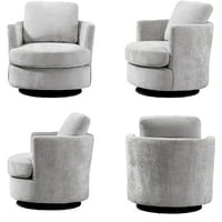 32 W okretna predstojeća stolica za dnevnu sobu Moderne udobne okrugle ručne stolice Tapacirane okretne