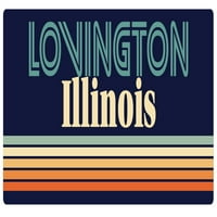 Lovington Illinois Vinil naljepnica za naljepnicu Retro dizajn