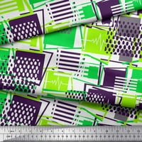 Soimoi Green Rayon Crepe tkanina Geometrijska apstraktna tiskana tkanina od dvorišta široko