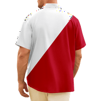 Havajska majica za muškarce dječake crvena bijela demon Ispis Regularno fit casual gumb s kratkim rukavima dolje na havajsku košulju Summer Košulja poklon za njega