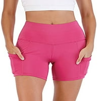 Ženske bicikliste kratke hlače Kompresija Yoga vježbanja s džepovima High Squik Tummy Control vježbanje