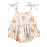 Qiylii za bebe Girls Bodysuit suncokret za suncokret print rukap bez rukava