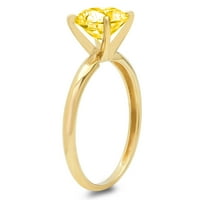 1.5ct okrugli rez žuta simulirana dijamantska 18k žuta zlatna godišnjica Angažovane prstene veličine
