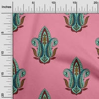 Onuone pamuk poplin srednje ružičasta tkanina od listi i paisley blok craft projekti dekor tkanina štampan