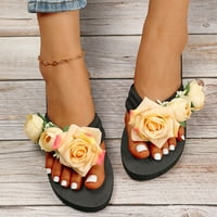 Ženske papuče papuče za žene Ljeto Flip flops Otvoreni prst cvijeće boemske sandale casual cipele žute