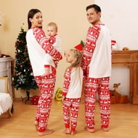 HOMCHY muški božićni otisci Porodični podudaranje dugih rukava + hlače set