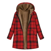 Moderna jakna za žene Ležerne prilike velikog print patentnog zatvarača plišane kaputice s dugim rukavima