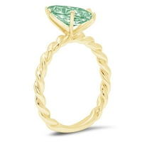 2.0ct Marquise Cut zeleni simulirani dijamant 14k žuto zlato graviranje izjava godišnjica Angažovanje
