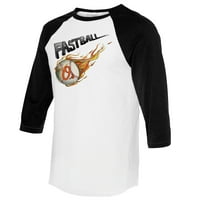 Ženska malena kamena bijela crna Baltimore Orioles Fastball 3 4-rukave Raglan majica