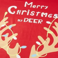 Coduop Božićno podudaranje Obiteljske pijama iz elk-a Ispis pulover s dugim rukavima + pantalone