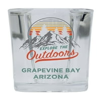 Gropovi zaljev Arizona Istražite na otvorenom Suvenir Square Square Bany alkohol Staklo 4-pakovanje