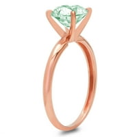 2.0ct okrugli rez zeleni simulirani dijamant 14k ruža zlatna godišnjica za angažiranje prstena veličine