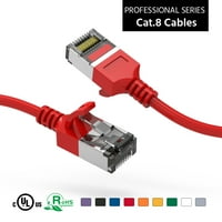 10ft Kat. U FTP Slim Ethernet mrežni kabel crveni 30AWG, pakovanje