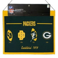 Green Bay Wisconsin Packers NFL Veliki viseći banner sa velikim zidom koji sadrži logotipe od 1956.,