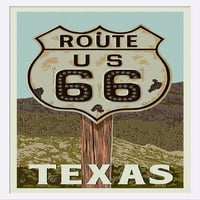 ROUTE 66, Teksas - Letterpress - Lintna Press Artwork