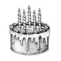 Skicana rođendanska panela za torte Tkanina - crno bijela