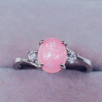 Ženski prsten izvrsni ovalni Opal Rhinestone prstena prstena