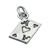 Sterling Silver 16 Unise 3D Sretno Ace of Hearts Poker igračka karta Privjesna ogrlica