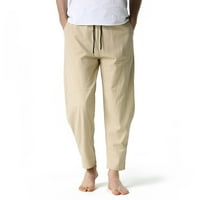 Kakina s pantalone za muškarce čišćenje muške posteljine pamučne labave ležerne lagane elastične strugove