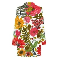Kimonos Cardigan za ženske plus veličine Ležerne modne modne s dugim rukavima Cvjetni kardigan jaknu
