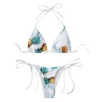 Ženski kupaći kostimi Ženski ženski ananas tiskani tri boda Split bikini