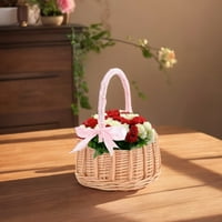 Pletena košarica za cvijeće ručno košalica sa ručkom ručicom Cvjetne djevojke košare Petka košarice
