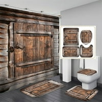 Goory kupatilo Set za zavjese, vodootporni vintage rustikalni otvor za zavjese za tuširanje s prostircima