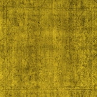 Ahgly Company Zatvoreni kvadrat Sažetak žuti modernim prostirkama, 8 'kvadrat