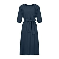 Levmjia ženska ljetna haljina plus veličina za čišćenje ženske modne okrugle vrata labavo kratki rukav
